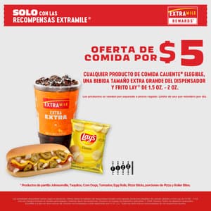 Oferta de comida por $5 promoción